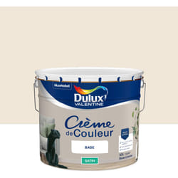 Dulux Valentine - Peinture Crème De Couleur Satin Lin Blanc 10L