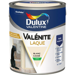 Dulux Valentine - Peinture Laque Valénite Intérieur et Extérieur Multi-supports - Finition parfaite et lisse, Haute Résistance - Satin Blanc Cassé 2 l