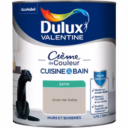 LIVRAISON OFFERTE DES 39€ D’ACHAT ET RETOUR GRATUIT ! Peinture intérieure Crème de Couleur Cuisine et Bain Satin 0,75 L La pe ...