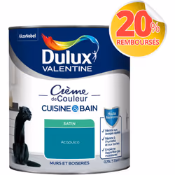 LIVRAISON OFFERTE DES 39€ D’ACHAT ET RETOUR GRATUIT ! Peinture intérieure Crème de Couleur Cuisine et Bain Satin 0,75 L La pe ...