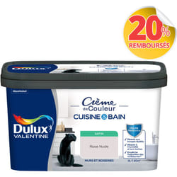 Dulux Valentine - Peinture Intérieure Crème de Couleur Cuisine et Salle de bain - Satin Rose Nude 2 l
