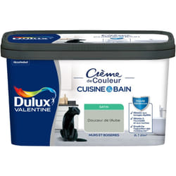 Dulux Valentine - Peinture Intérieure Crème de Couleur Cuisine et Salle de bain - Satin Douceur de l'Aube 2 l