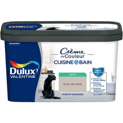 Dulux Valentine - Peinture Intérieure Crème de Couleur Cuisine et Salle de bain - Satin Grain de Sable 2 l