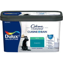 Dulux Valentine - Peinture Intérieure Crème de Couleur Cuisine et Salle de bain - Satin Acapulco 2 l