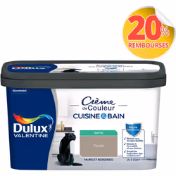 LIVRAISON OFFERTE DES 39€ D’ACHAT ET RETOUR GRATUIT ! Peinture intérieure Crème de Couleur Cuisine et Bain Satin 2 L La peint ...