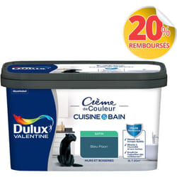 Dulux Valentine - Peinture Intérieure Crème de Couleur Cuisine et Salle de bain - Satin Bleu Paon 2 l