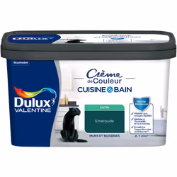 LIVRAISON OFFERTE DES 39€ D’ACHAT ET RETOUR GRATUIT ! Peinture intérieure Crème de Couleur Cuisine et Bain Satin 2 L La peint ...