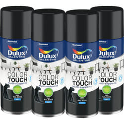 Dulux Valentine - Maxi Pack 4 - Peinture aérosol Color Touch Multi-Supports - Mat Noir 400 ml