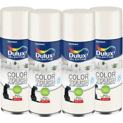 Dulux Valentine - Maxi Pack 4 - Peinture aérosol Color Touch Multi-Supports - Brillant Blanc 400 ml