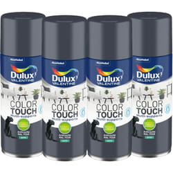 Dulux Valentine - Maxi Pack 4 - Peinture aérosol Color Touch Multi-Supports - Satin Anthracite 400 ml