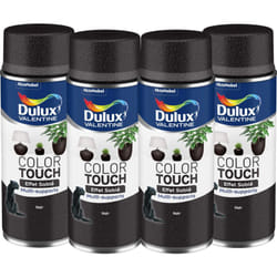 Dulux Valentine - Maxi Pack 4 - Peinture aérosol Color Touch Multi-Supports - Effet Sablé Noir 400 ml