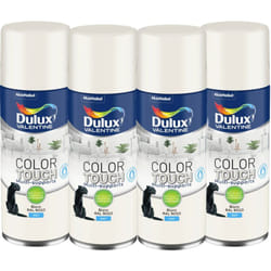 Dulux Valentine - Maxi Pack 4 - Peinture aérosol Color Touch Multi-Supports - Mat Blanc 400 ml