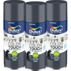 Dulux Valentine - Multi Pack 3 - Peinture aérosol Color Touch Multi-Supports - Satin Anthracite 400 ml
