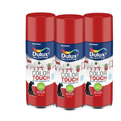 Dulux Valentine - Multi Pack 3 - Peinture aérosol Color Touch Multi-Supports - Brillant Rouge Feu 400 ml