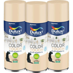 Dulux Valentine - Multi Pack 3 - Peinture aérosol Color Touch Multi-Supports - Satin Ivoire 400 ml