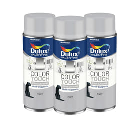 Dulux Valentine - Multi Pack 3 - Peinture aérosol Color Touch Multi-Supports - Effet Chromé Argent 400 ml