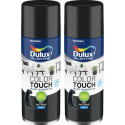 Lot de 2 - Peinture aérosol Color Touch Multi-Supports - Mat Noir 400 ml - Dulux Valentine