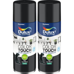 Lot de 2 - Peinture aérosol Color Touch Multi-Supports - Satin Noir 400 ml - Dulux Valentine