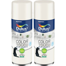 Dulux Valentine - Lot de 2 - Peinture aérosol Color Touch Multi-Supports - Satin Blanc 400 ml