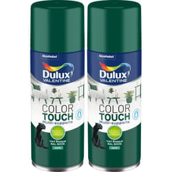 Dulux Valentine - Lot de 2 - Peinture aérosol Color Touch Multi-Supports - Satin Vert Basque 400 ml