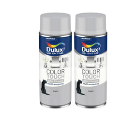 Dulux Valentine - Lot de 2 - Peinture aérosol Color Touch Multi-Supports - Effet Chromé Argent 400 ml