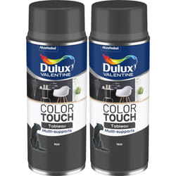 Dulux Valentine - Lot de 2 - Peinture aérosol Color Touch Multi-Supports - Effet Tableau Noir Mat 400 ml