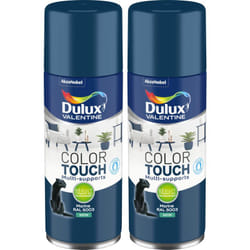 Dulux Valentine - Lot de 2 - Peinture aérosol Color Touch Multi-Supports - Satin Marine 400 ml