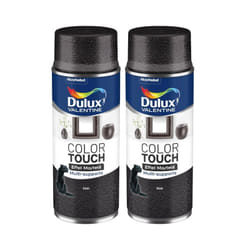 Dulux Valentine - Lot de 2 - Peinture aérosol Color Touch Multi-Supports - Effet Martelé Noir 400 ml