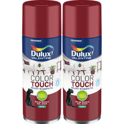 Dulux Valentine - Lot de 2 - Peinture aérosol Color Touch Multi-Supports - Satin Rouge Basque 400 ml