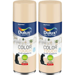 Dulux Valentine - Lot de 2 - Peinture aérosol Color Touch Multi-Supports - Brillant Ivoire 400 ml
