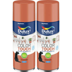 Dulux Valentine - Lot de 2 - Peinture aérosol Color Touch Multi-Supports - Mat Terre Cuite 400 ml