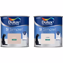 Peinture toutes pièces DULUX VALENTINE Si Simple ! SATIN Lot de 2 - Le Beige & Le Nude 0,5 L La peinture Dulux Valentine Si S ...