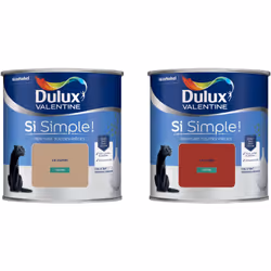 Peinture toutes pièces DULUX VALENTINE Si Simple ! SATIN Lot de 2 - Le Camel & Le Rouge 0,5 L La peinture Dulux Valentine Si  ...