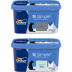 Peinture toutes pièces DULUX VALENTINE Si Simple ! SATIN Lot de 2 - L'Anthracite & Le Bleu Clair 2,5 L La peinture Dulux Vale ...