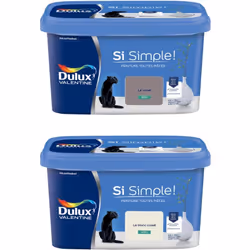 Peinture toutes pièces DULUX VALENTINE Si Simple ! SATIN Lot de 2 - Le Blanc Cassé & Le Violet 2,5 L La peinture Dulux Valent ...