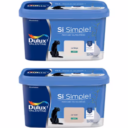 Peinture toutes pièces DULUX VALENTINE Si Simple ! SATIN Lot de 2 - Le Beige & Le Nude 2,5 L La peinture Dulux Valentine Si S ...