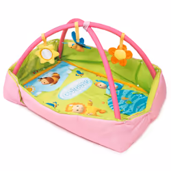Smoby 110216, Tapis de jeux pour bébé, Barre d'activités, Vert, Rose