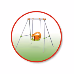 Smoby 310046 balançoire pour bébé Extérieure Portique balançoire bébé 1 siège(s) Vert, Orange, Acier inoxydable