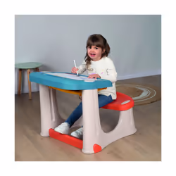Smoby 420224 Pupitre Activités Enfant Bureau Dessin Bleu Rouge - Vue supplémentaire 3