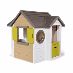 Smoby Mein neues Haus, Maison de jeux posée au sol, 1 portes(s), Marron, Vert, Blanc