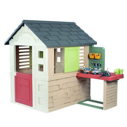 Smoby Life - Maison Nature + Atelier - Fabriquée en France - Matière Recyclée - 39 accessoires - Dès 2 ans