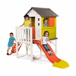 Smoby 810800, Salle de jeux sur pilotis, 2 an(s), 1 portes(s), Toboggan, Multicolore