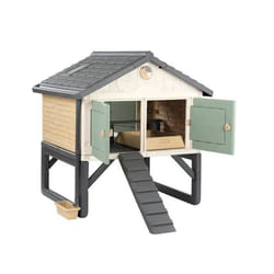 Smoby Life - Poulailler  Plastique - Capacité 5 Poules - Nettoyage Facile - Traitement Anti-UV - Fabriqué en France
