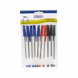 10 stylos bille encre couleurs assorties point…