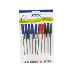 10 stylos bille encre couleurs assorties point…