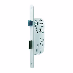 Idéal pour les portes de salle de bain ou wc Serrure à encastrer en acier vernis Sens de la serrure : Réversible Axe à 40 mm ...