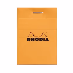 Rhodia Head stapled pad N°10, Image, Orange, 80 feuilles, Mat, 80 g/m², Papier quadrillé
