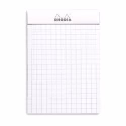Rhodia N°11, Monochromatique, Blanc, A7, 80 feuilles, 80 g/m², Papier quadrillé