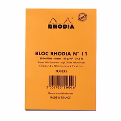 Rhodia 11600C bloc-notes A7 80 feuilles Orange
