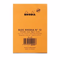Rhodia N°12 bloc-notes 80 feuilles Orange
